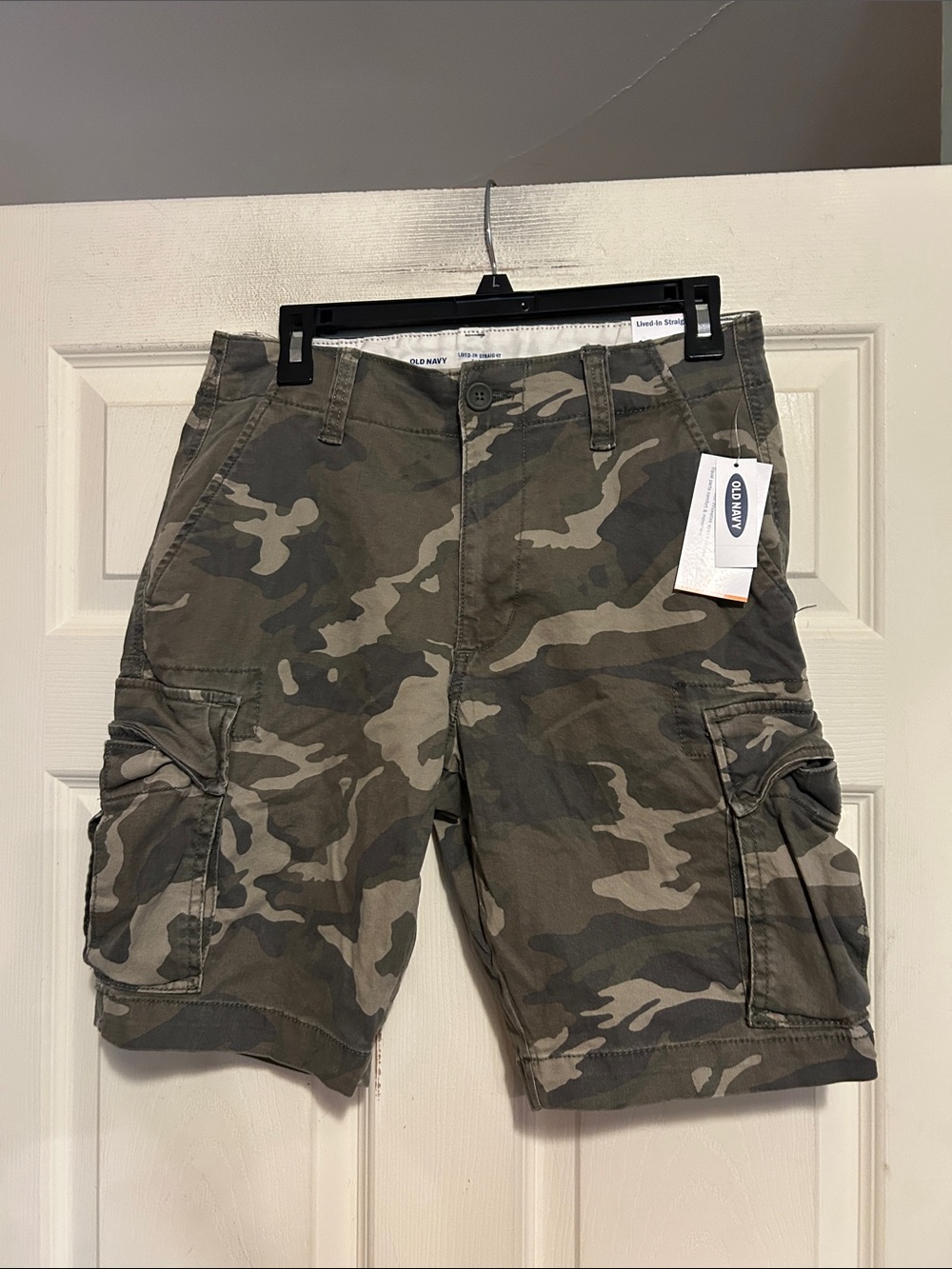 Old Navy Camouflage Lived-In Straight Cargo Shorts - Green Camo Size 29